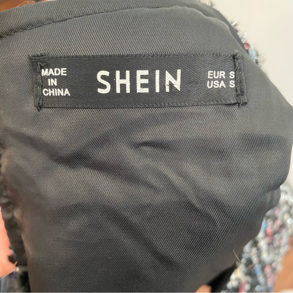 SHEIN Multi Color Tweed Cropped Tank Blouse Size Small - Picture 10 of 11